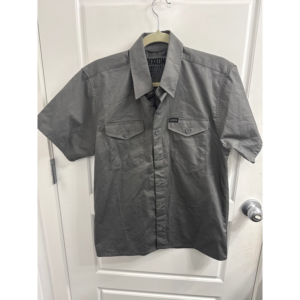 Dixxon Workforce Form & Function Mens Gray Short Sleeve Button Up Work Shirt S